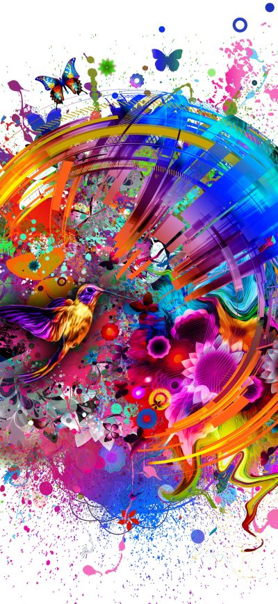 Fond d'écran iPhone Abstract Colors Flashy Bird 4k
