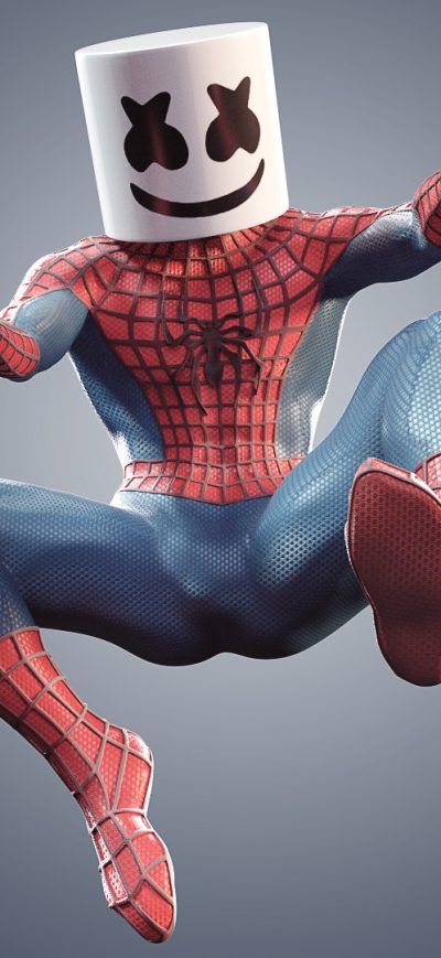 Fond d'écran iPhone Marshmello Spiderman