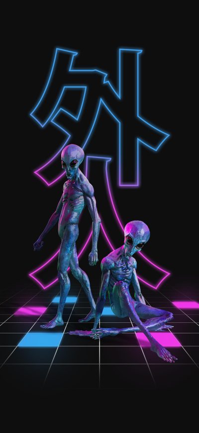 Fond d'écran iPhone Aliens Minimal 5k