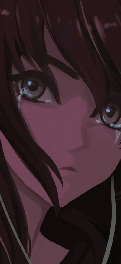 Fond d'écran iPhone Anime Girl Tear In Eyes 4k