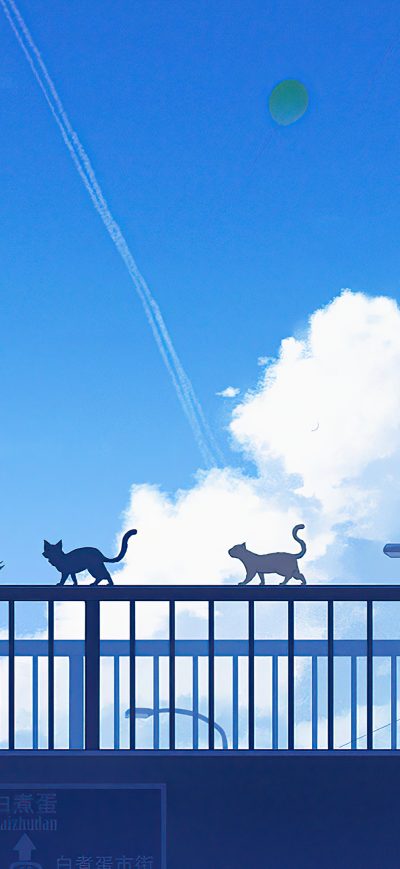Fond d'écran iPhone Footbridge Walk Anime Girl 4k