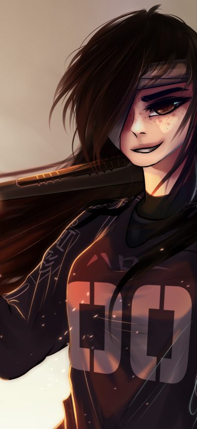 Fond d'écran iPhone Crazy Warrior Girl With Gun