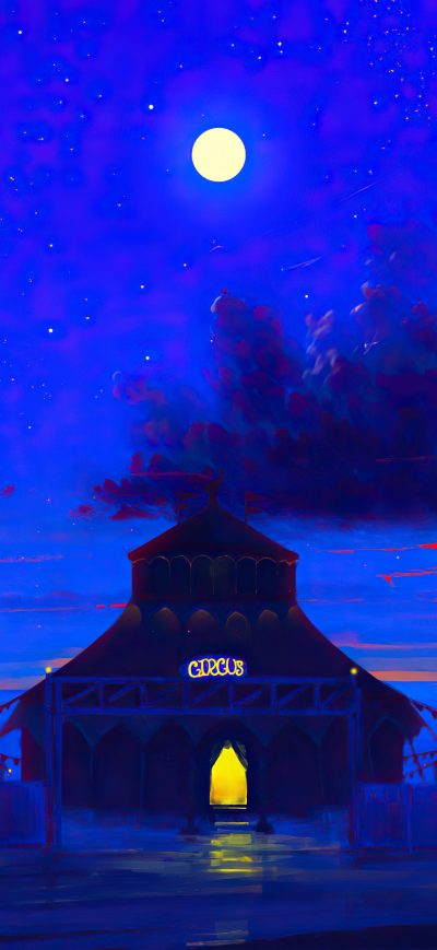 Fond d'écran iPhone Moonlight Circus 4k
