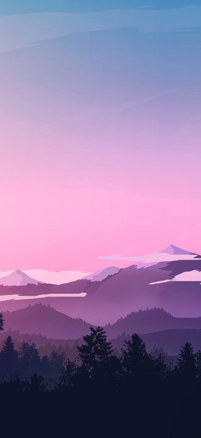 Fond d'écran Evening Landscape Minimal 4k sur iPhone