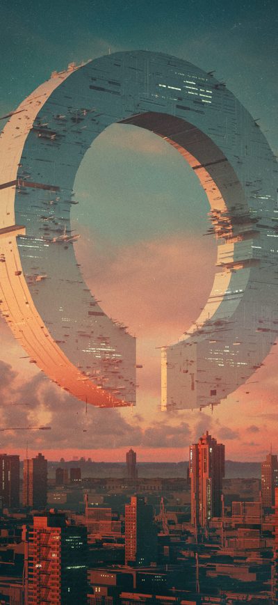 Fond d'écran Fictional Artwork Building City sur iPhone