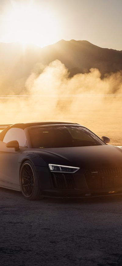 Fond d'écran iPhone Audi R8 On The Vegas Dry Lake Bed 4k