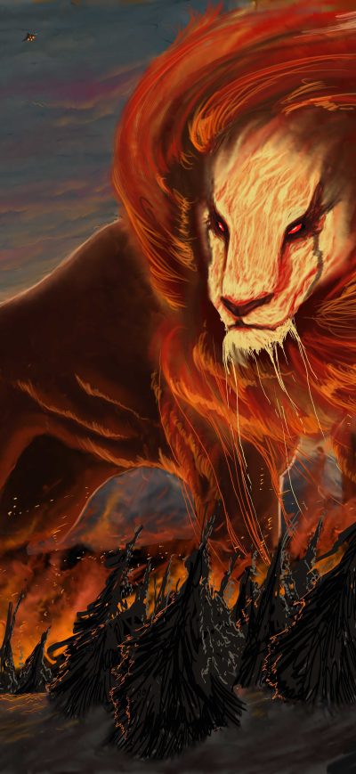 Fond d'écran iPhone Lion Flames Scifi Abstract Explosion 10k