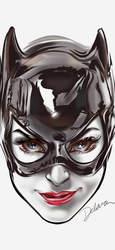 Fond d'écran iPhone Catwoman Face Artwork 8k