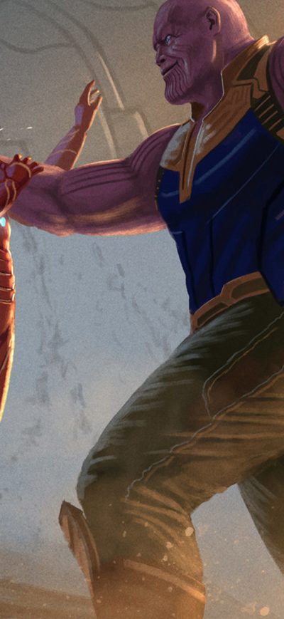 Fond d'écran iPhone Thanos Iron Man Avengers Infinity War 2018 Artwork