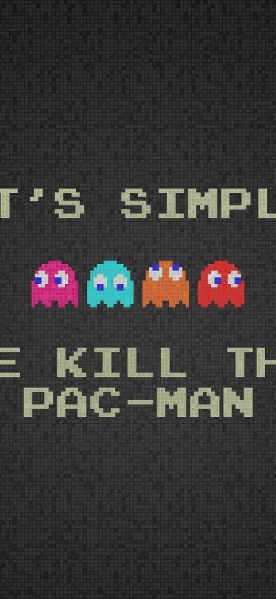 Fond d'écran iPhone Pac Man Funny Typography