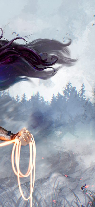 Fond d'écran iPhone Wonder Woman Superhero Artwork