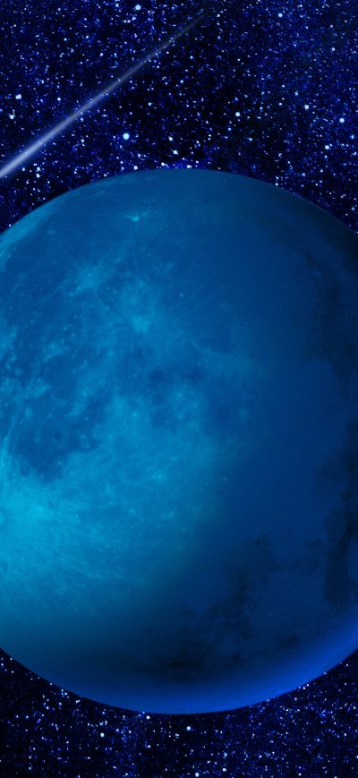 Fond d'écran iPhone Blue Planet And Stars Digital Universe 4k