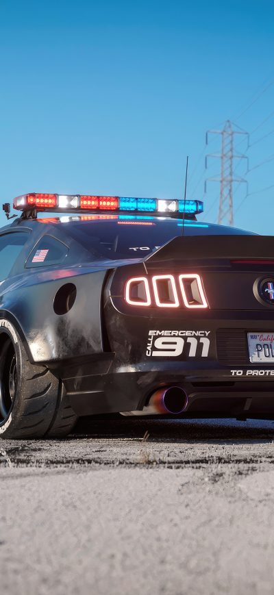 Fond d'écran iPhone Ford Mustang Police Interceptor 4k