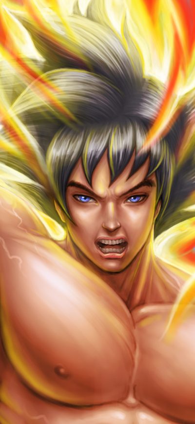 Fond d'écran Goku Anime sur iPhone