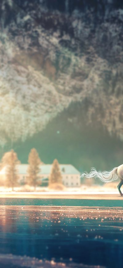 Fond d'écran iPhone Horse Running Fantasy 4k