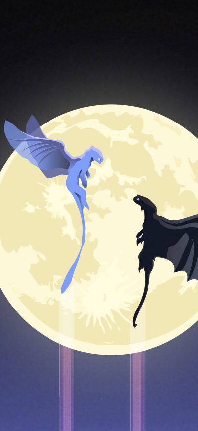 Fond d'écran iPhone Toothless And Light Fury Artwork 4k