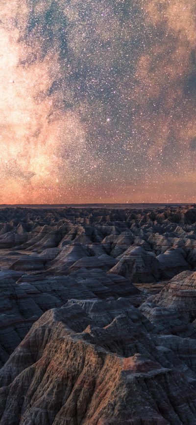 Fond d'écran iPhone Milky Way Above Badlands National 5k