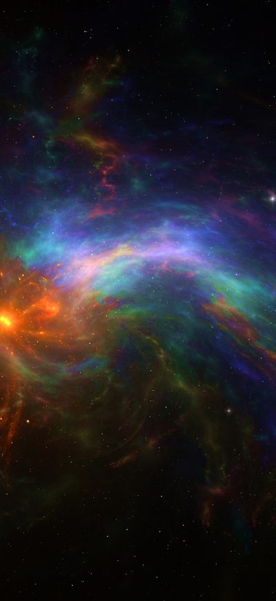 Fond d'écran iPhone Colorful Wild Fire Space Nebula 4k