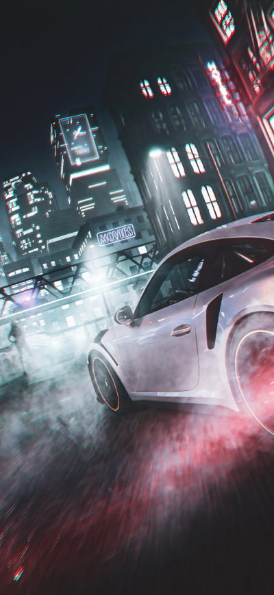 Fond d'écran iPhone Nfs 2022 Drifting In CIty Porsche 5k