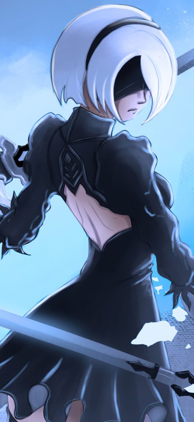 Fond d'écran iPhone 2B Nier Automata Fanart