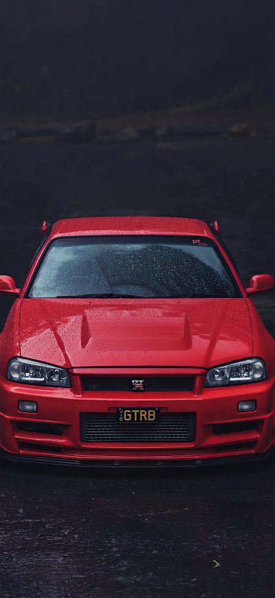 Fond d'écran iPhone Red Nissan Pdb R34 Gtr 5k