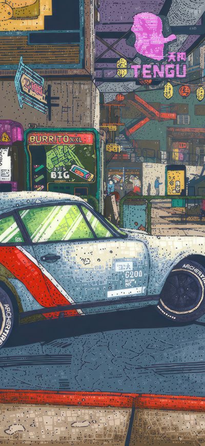 Fond d'écran iPhone Porsche 911 From Night City
