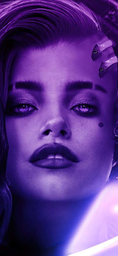 Fond d'écran iPhone Sombra Overwatch Purple Portrait 4k