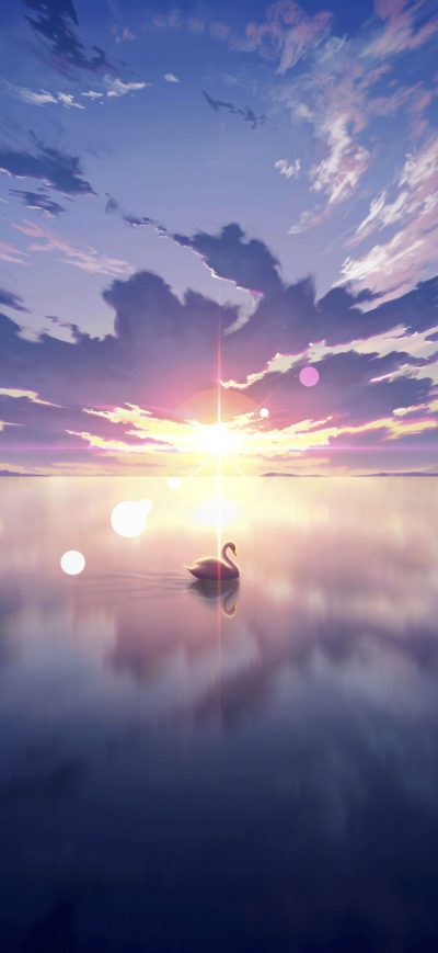 Fond d'écran iPhone Swan Digital Art 4k