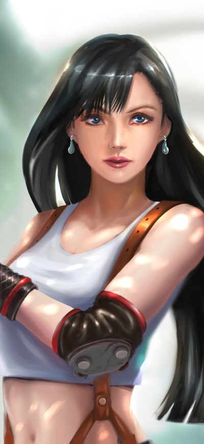 Fond d'écran iPhone Tifa Fanart 4k
