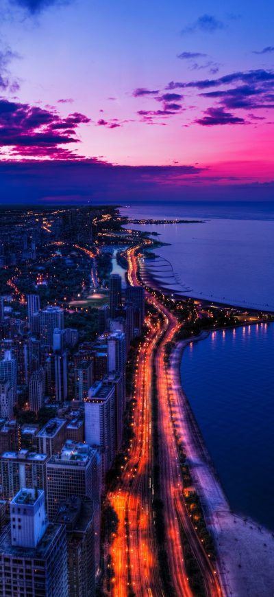 Fond d'écran iPhone Usa Coast Houses Ocean Sky 4k