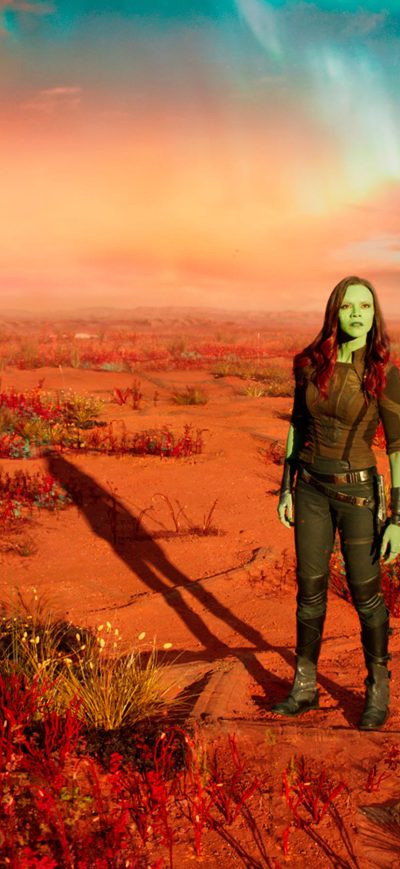 Fond d'écran iPhone Zoe Saldana As Gamora In Guardians Of Galaxy Vol 2