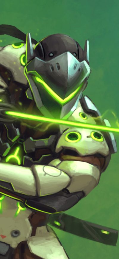 Fond d'écran iPhone Genji Overwatch Warrior Sword