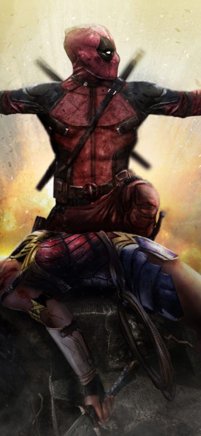 Fond d'écran iPhone Deadpool Saving Wonder Woman