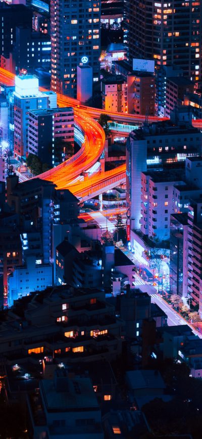 Fond d'écran iPhone Tokyo Cityscape Neon Lights