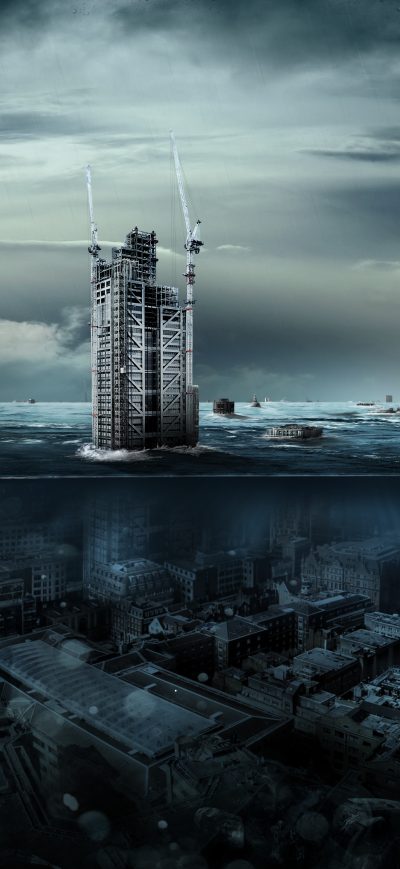 Fond d'écran Drown City 5k sur iPhone