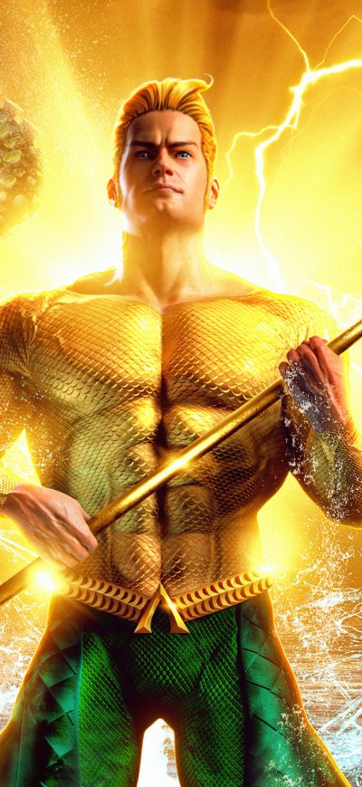Fond d'écran iPhone Aquaman Comic Golden Poster 4k