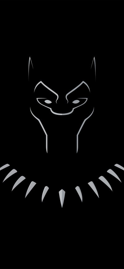 Fond d'écran iPhone Black Panther Dark Minimal 5k