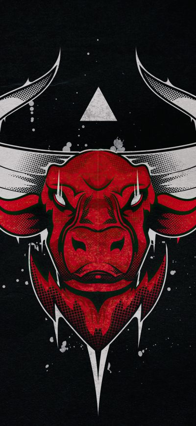 Fond d'écran iPhone Bull Dark Minimal 4k