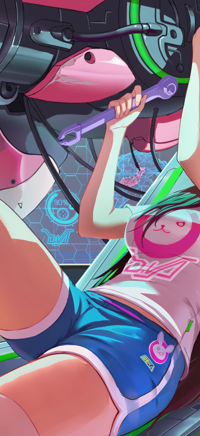 Fond d'écran iPhone Dva Overwatch Fixing Her Ride 4k