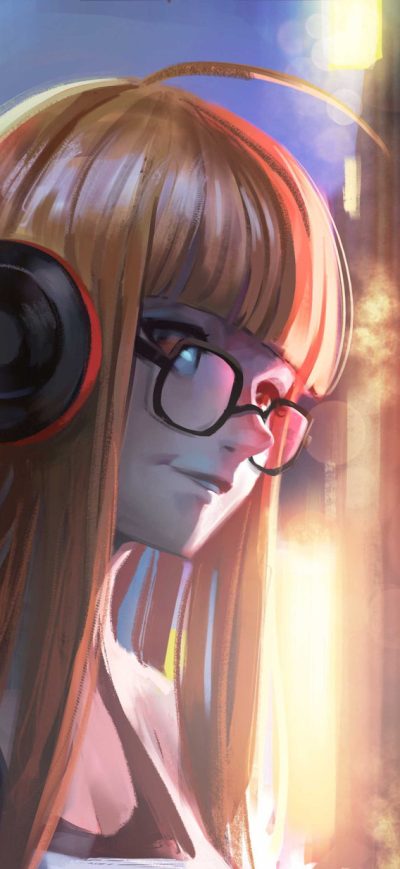 Fond d'écran iPhone Anime Girl With Headphones Art