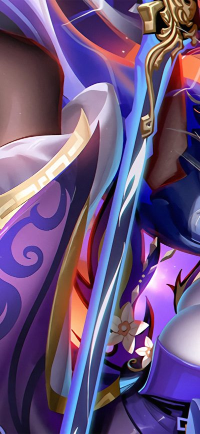Fond d'écran iPhone Keqing Warrior Girl 4k