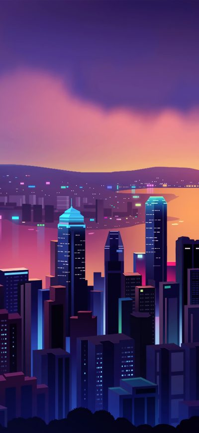 Fond d'écran iPhone Hong Kong Minimal 4k