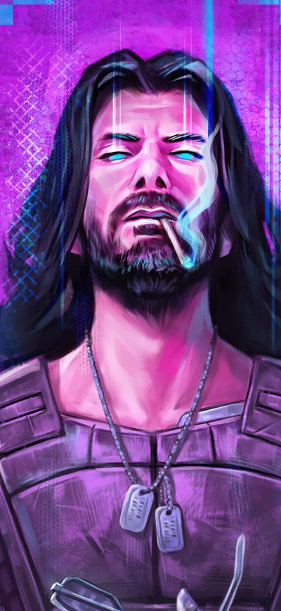 Fond d'écran iPhone Johnny Silverhand Fanart 4k
