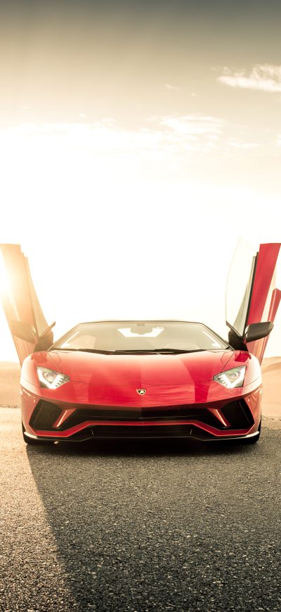 Fond d'écran iPhone Lamborghini Aventador S Roadster 2020 Doors Open