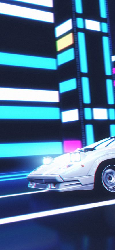 Fond d'écran iPhone Lamborghini Countach Retro Art 4k