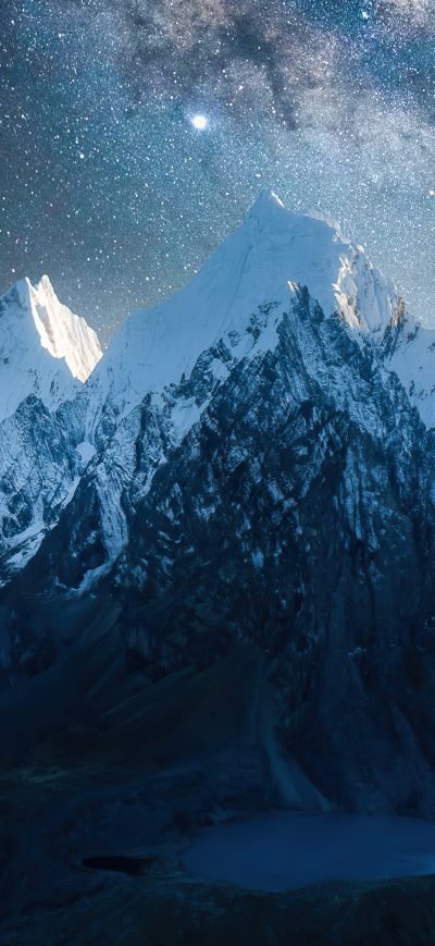 Fond d'écran iPhone Mountains Peaks Covered With Snow 4k