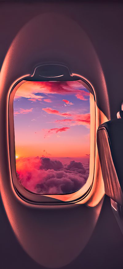 Fond d'écran iPhone Beautiful Sunset Through Airplane Window