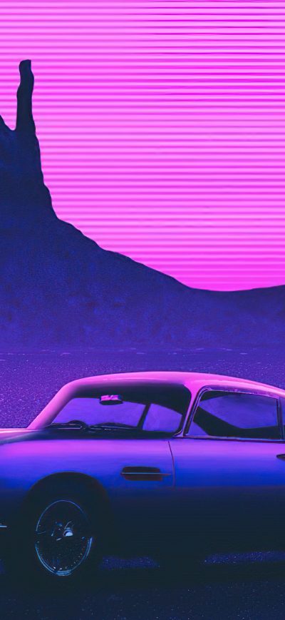 Fond d'écran iPhone Retro Car Art 4k