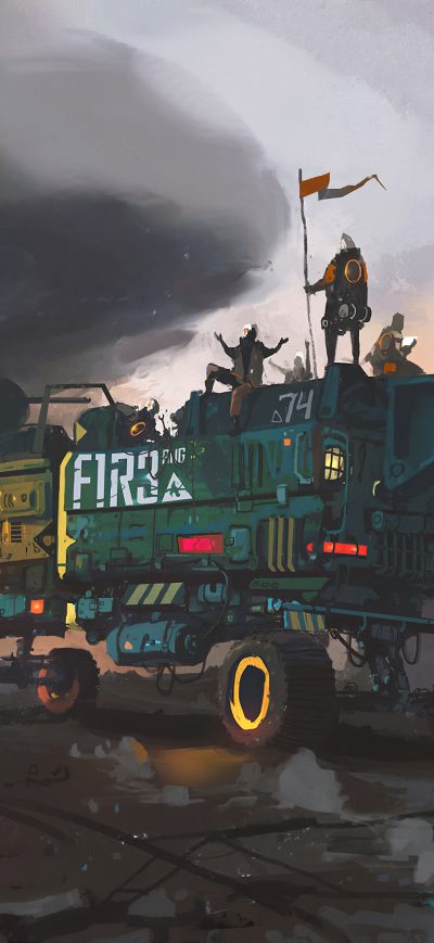 Fond d'écran iPhone Scifi Truck Mining Field