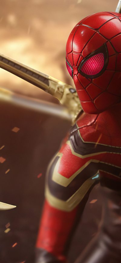 Fond d'écran iPhone Iron Spider Red Eyes 5k